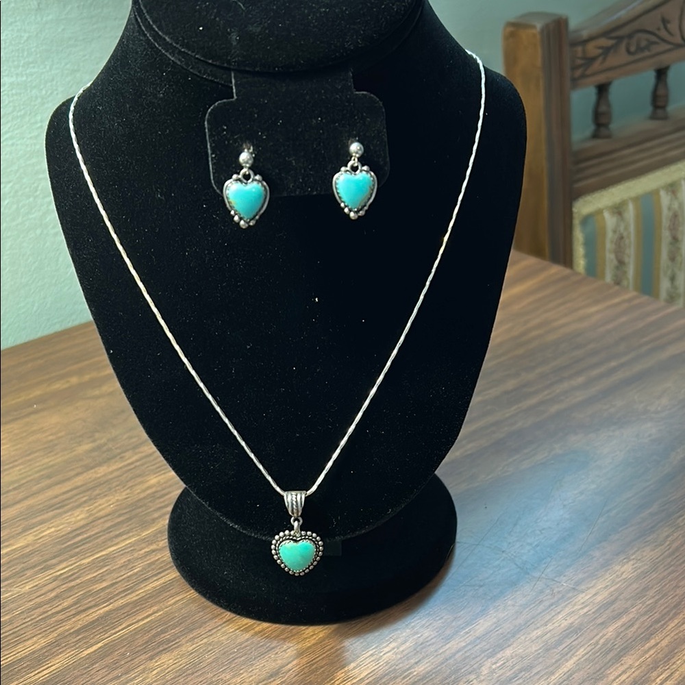 Turquoise Heart Jewelry Set
